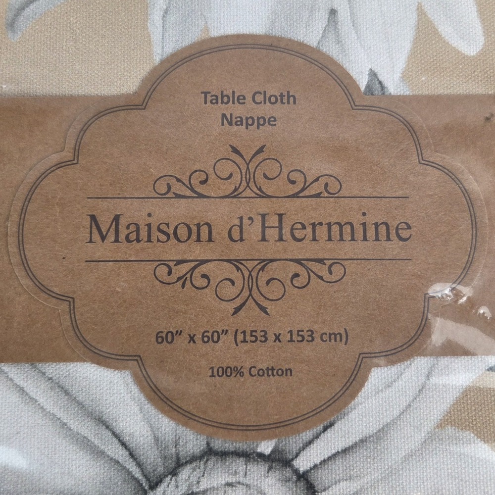 Maison dHermine Tablecloth 60x60in Autumn Print 100% Cotton - Picture 4 of 7